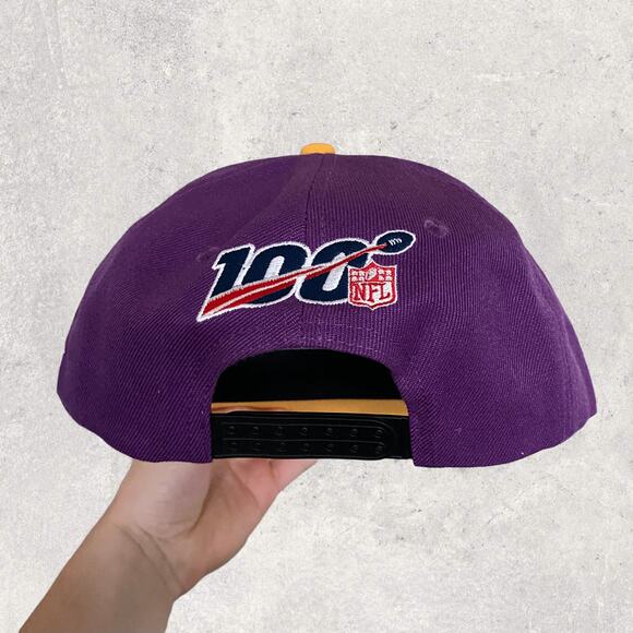 Lakers New Era Snapback Hat Rare Misprint NFL Logo on Back OSFA Purple Yellow - Picture 5 of 6